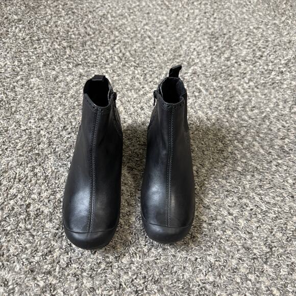 Merrell Women Plaza Mid Black Leather Ankle Boots Size 6.5 Side Zip Casual - Picture 3 of 8